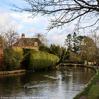 Buy canvas prints of Bourton on the water riverside by Martin fenton