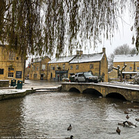 Buy canvas prints of A cold river Windrush Bourton on the water  by Martin fenton