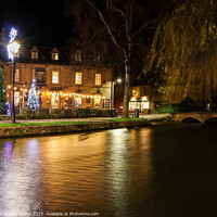 Buy canvas prints of Christmas at the Manse Hotel Bourton on the water. by Martin fenton
