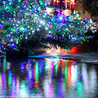 Buy canvas prints of  Christmas tree lights by Martin fenton
