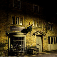 Buy canvas prints of Bourton on the water nighttime shop by Martin fenton