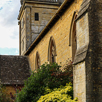 Buy canvas prints of St Lawrence church Bourton on the water by Martin fenton