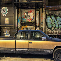 Buy canvas prints of Pickup truck  graffiti  by Martin fenton