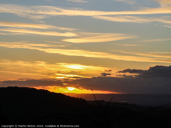 Crickley hill Cotswolds sunset Picture Board by Martin fenton