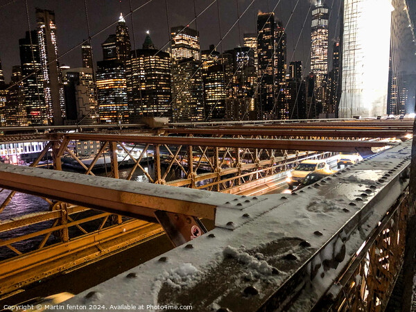 New York Brooklyn Bridge Picture Board by Martin fenton
