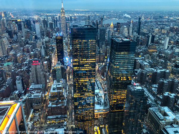 Manhattan New York lights Picture Board by Martin fenton