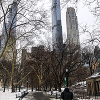 Buy canvas prints of Slim skyscrapers over New York by Martin fenton