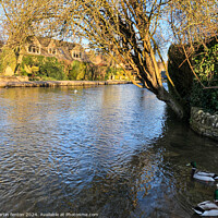 Buy canvas prints of Riversidebourton on the water  by Martin fenton