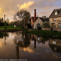 Buy canvas prints of Sunset over Lower Slaughter Cotswolds by Martin fenton