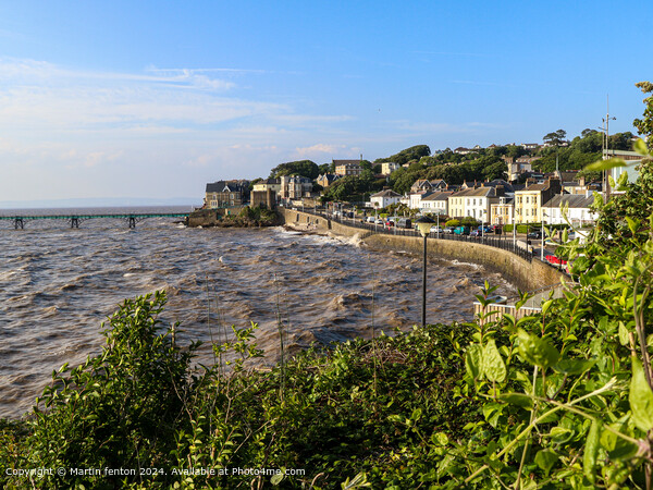 Clevedon Bay High Tide Picture Board by Martin fenton