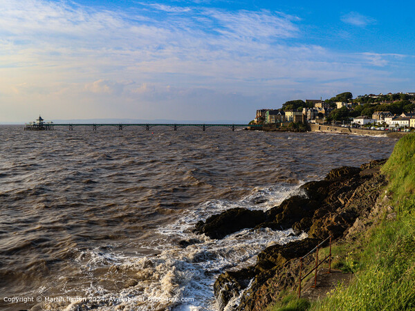 Clevedon Bay Waves Picture Board by Martin fenton