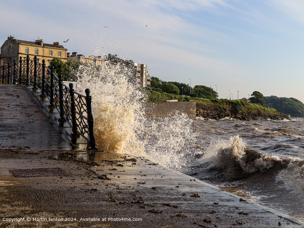 Clevedon Sea Spray Waves Picture Board by Martin fenton