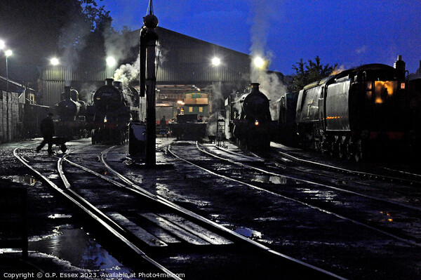 Loco shed at night Picture Board by Random Railways