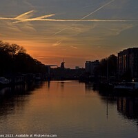 Buy canvas prints of Sunrise on an Amsterdam canal by Random Railways