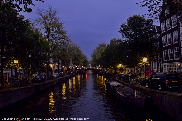 Amsterdam canal at night Picture Board by Random Railways