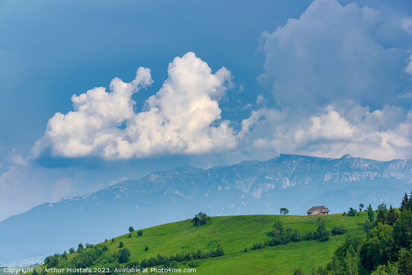 Panoramic view of a spring landscape in the  Bucegi mountains, R Picture Board by Arthur Mustafa