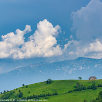 Buy canvas prints of Panoramic view of a spring landscape in the  Bucegi mountains, R by Arthur Mustafa