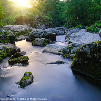 Buy canvas prints of Long exposure nature scenery of a mountain stream by Arthur Mustafa
