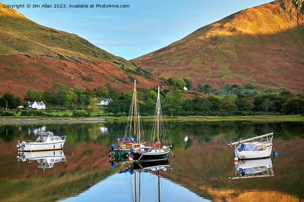 Lochranza, Isle of Arran, Scotland.  Picture Board by Jim Allan
