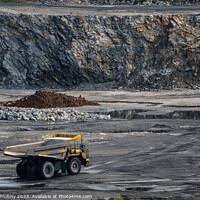 Buy canvas prints of Dump truck in limestone mining, heavy machinery. Mining in the quarry. by Lubos Chlubny