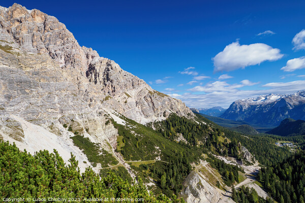 Panoramic view of the famous peaks of the Dolomites, Belluno Province, Dolomiti Alps, Italy Picture Board by Lubos Chlubny