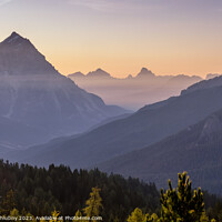 Buy canvas prints of Sunrise over alpine peaks and The Tofane Group in the Dolomites, Italy, Europe by Lubos Chlubny