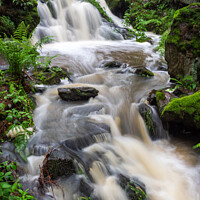 Buy canvas prints of Waterfall, wild river Doubrava in Czech Republic. Valley Doubrava near Chotebor. by Lubos Chlubny