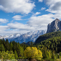 Buy canvas prints of Panoramic view of the famous peaks of the Dolomites, Belluno Pro by Lubos Chlubny