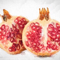 Buy canvas prints of Oil painting fresh fruit - pomegranate by Lubos Chlubny