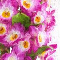 Buy canvas prints of Oil painting pink dendrobium orchid flowers by Lubos Chlubny