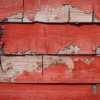 Buy canvas prints of Wooden rustic background with peeled red paint. Generative AI by Lubos Chlubny