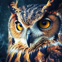 Buy canvas prints of Cute wild owl on black background. Generative AI by Lubos Chlubny