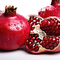 Buy canvas prints of Fresh pomegranates on white background. Generative AI by Lubos Chlubny