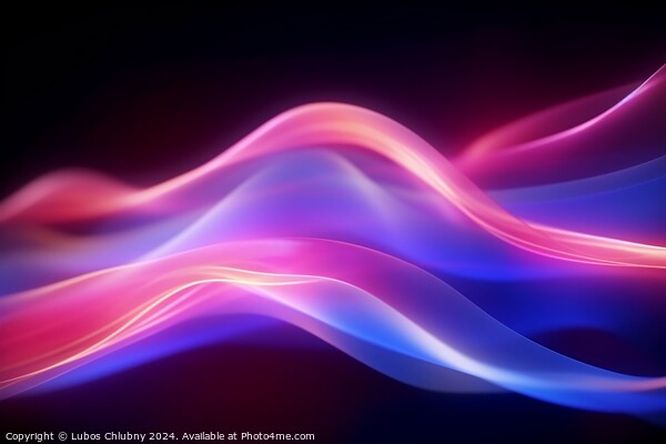 Abstract futuristic background with pink blue glowing neon moving wave lines. Digital art Picture Board by Lubos Chlubny
