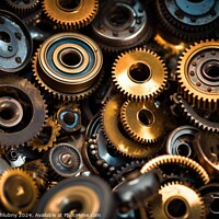 Buy canvas prints of Gear metal wheels, industrial background. Generative AI by Lubos Chlubny