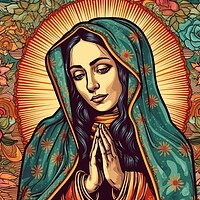 Buy canvas prints of Beautiful lady of guadalupe mexico saint holy faith. Generative AI by Lubos Chlubny