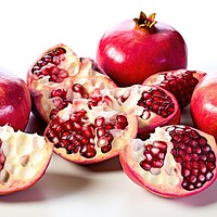 Buy canvas prints of Fresh pomegranates on white background. Generative AI by Lubos Chlubny
