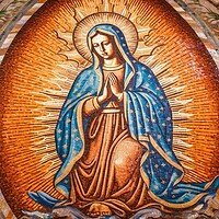 Buy canvas prints of Mosaic of Our Lady of Guadalupe. Generative AI by Lubos Chlubny
