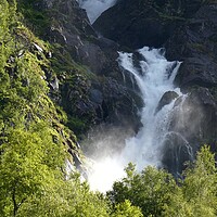 Buy canvas prints of Waterfall in Folgefonna National Park, Norway by Irena Chlubna