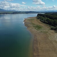 Buy canvas prints of Aerial view of Liptovska Mara reservoir in Slovakia. Water surface by Irena Chlubna