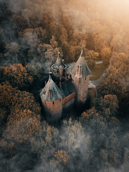 Castell Coch in the mist Picture Board by Jay Huxtable