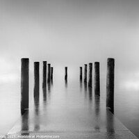Buy canvas prints of Serene Derwentwater Pier in the Mist by Steven King