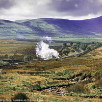 Buy canvas prints of Rolling Hills and a Stream Train by Steven King