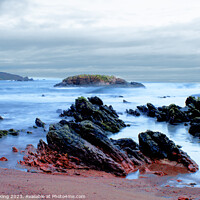Buy canvas prints of Red Rocks at Coldingham Scotland by Steven King