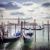 Buy canvas prints of Serene Venice: Gondolas by Saint Mark's Square by Steven King