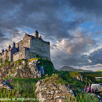 Buy canvas prints of The picturesque Duart Castle & a dramatic sunset - Isle of Mull by Paul E Williams