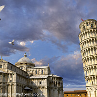 Buy canvas prints of The Iconic Inspiring Leaning Tower and Duomo of Pisa in Sunshine by Paul E Williams