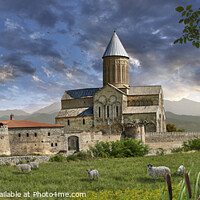 Buy canvas prints of Beautiful Medieval Georgian Orthodox Cathedral of Alaverdi in Sun by Paul E Williams