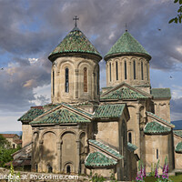 Buy canvas prints of View of the Beautiful Georgian Orthodox Gelati Cathedral in Sun by Paul E Williams