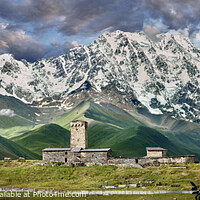 Buy canvas prints of The  Remote Medieval Ushguli Monastery in the High Caucasus  by Paul E Williams